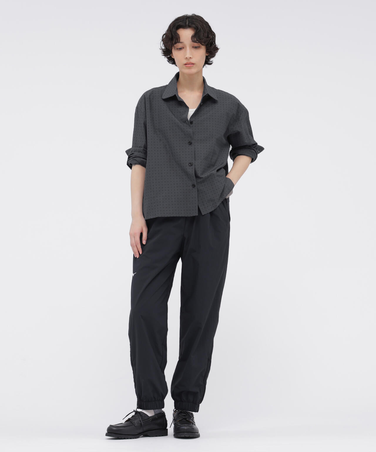 SPOT PRINT COTTON SILK SHIRT
