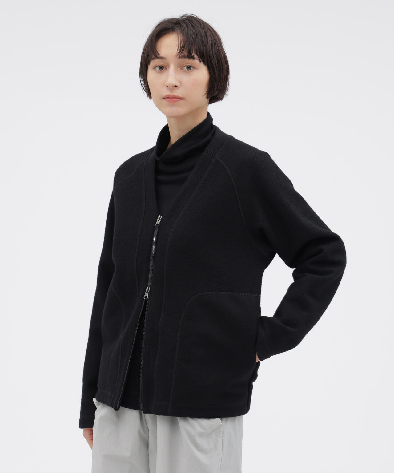 WOOL NYLON DENSE JERSEY TOP