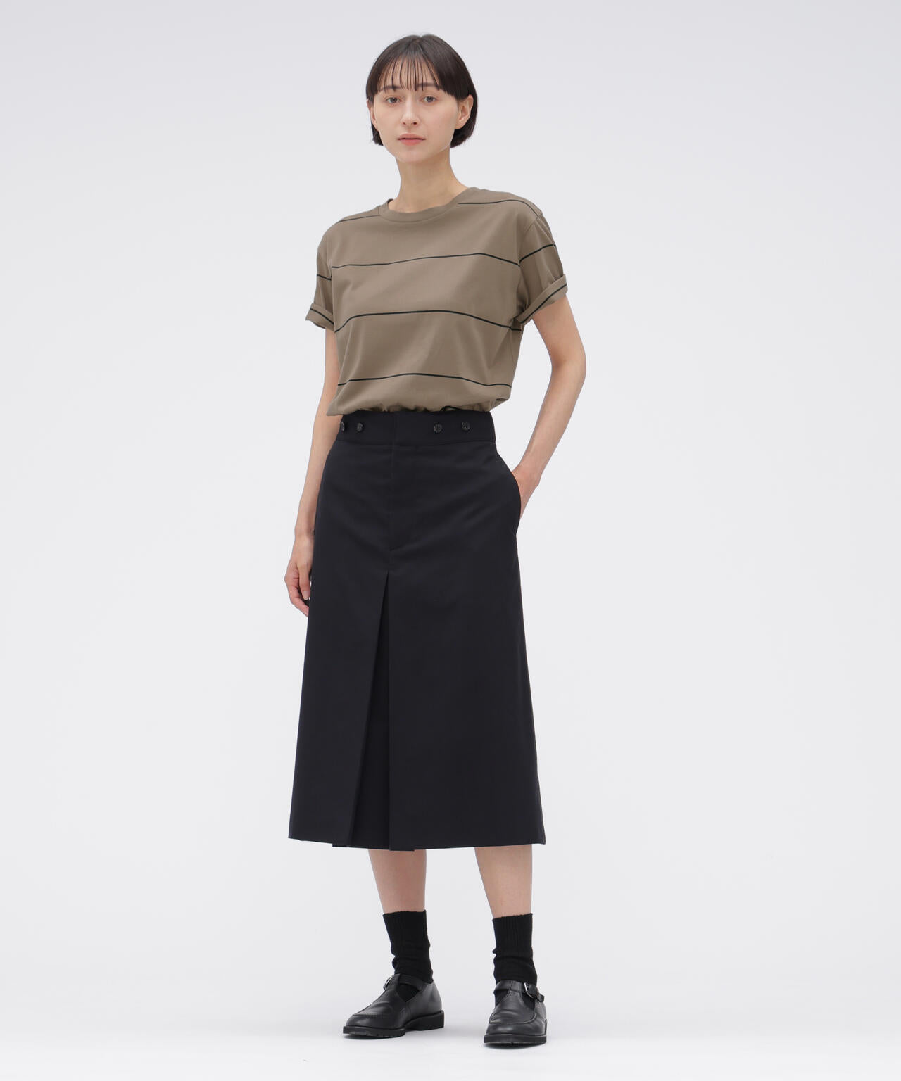 FINE COTTON STRIPE JERSEY TOP