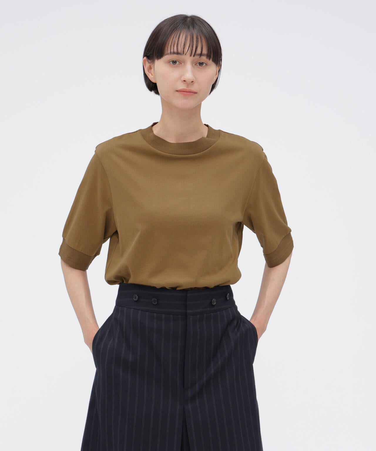 COTTON LINEN JERSEY TOP