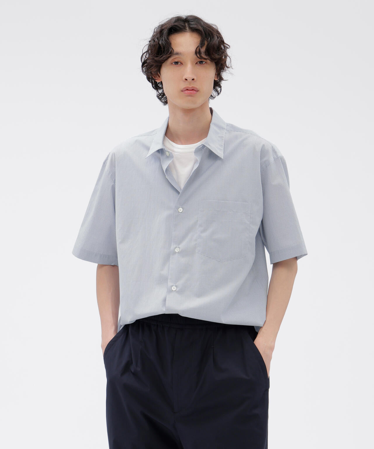 TWO TONE GRAPH CHECK COTTON SHIRT