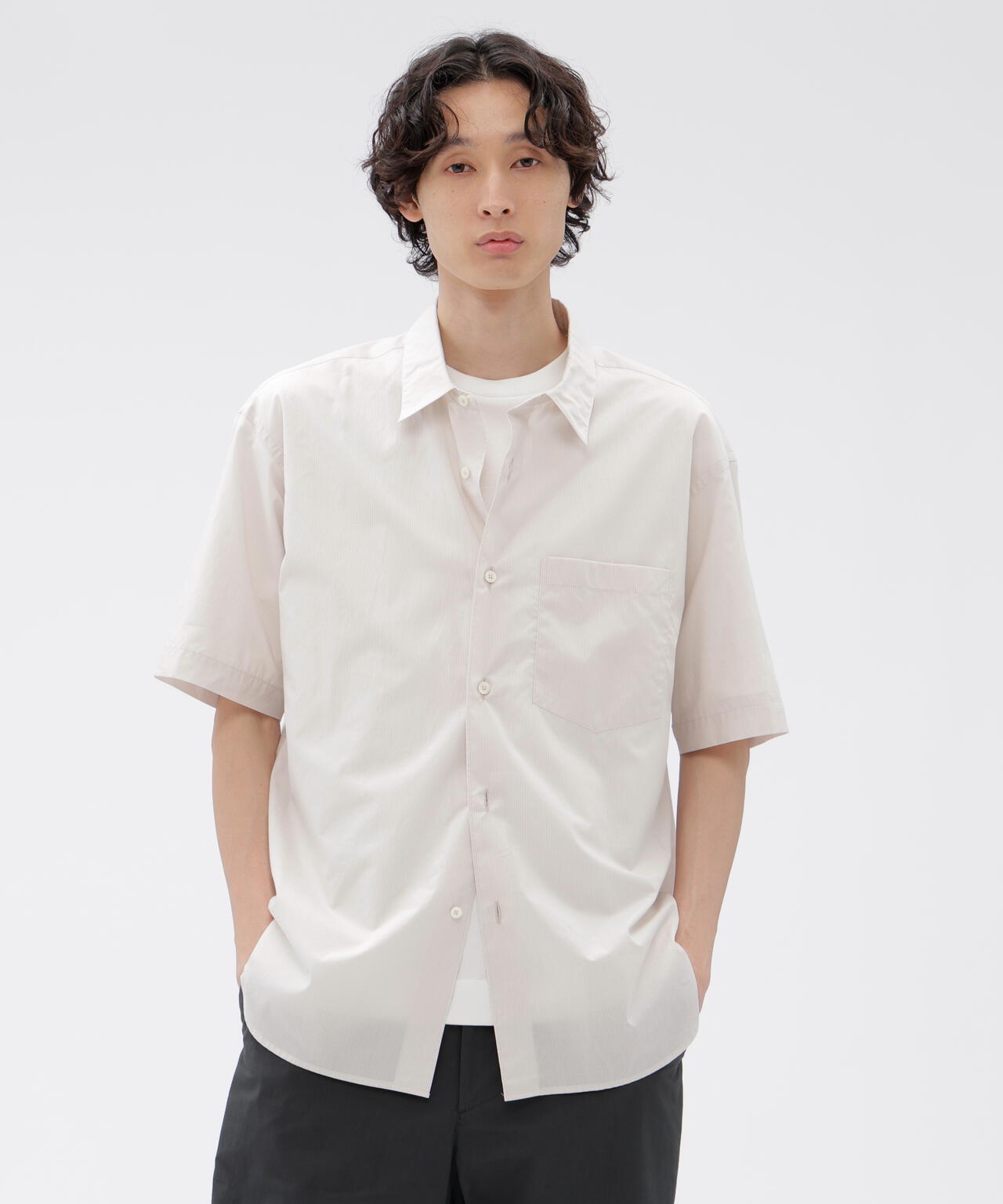 TONAL STRIPE COTTON POPLIN SHIRT