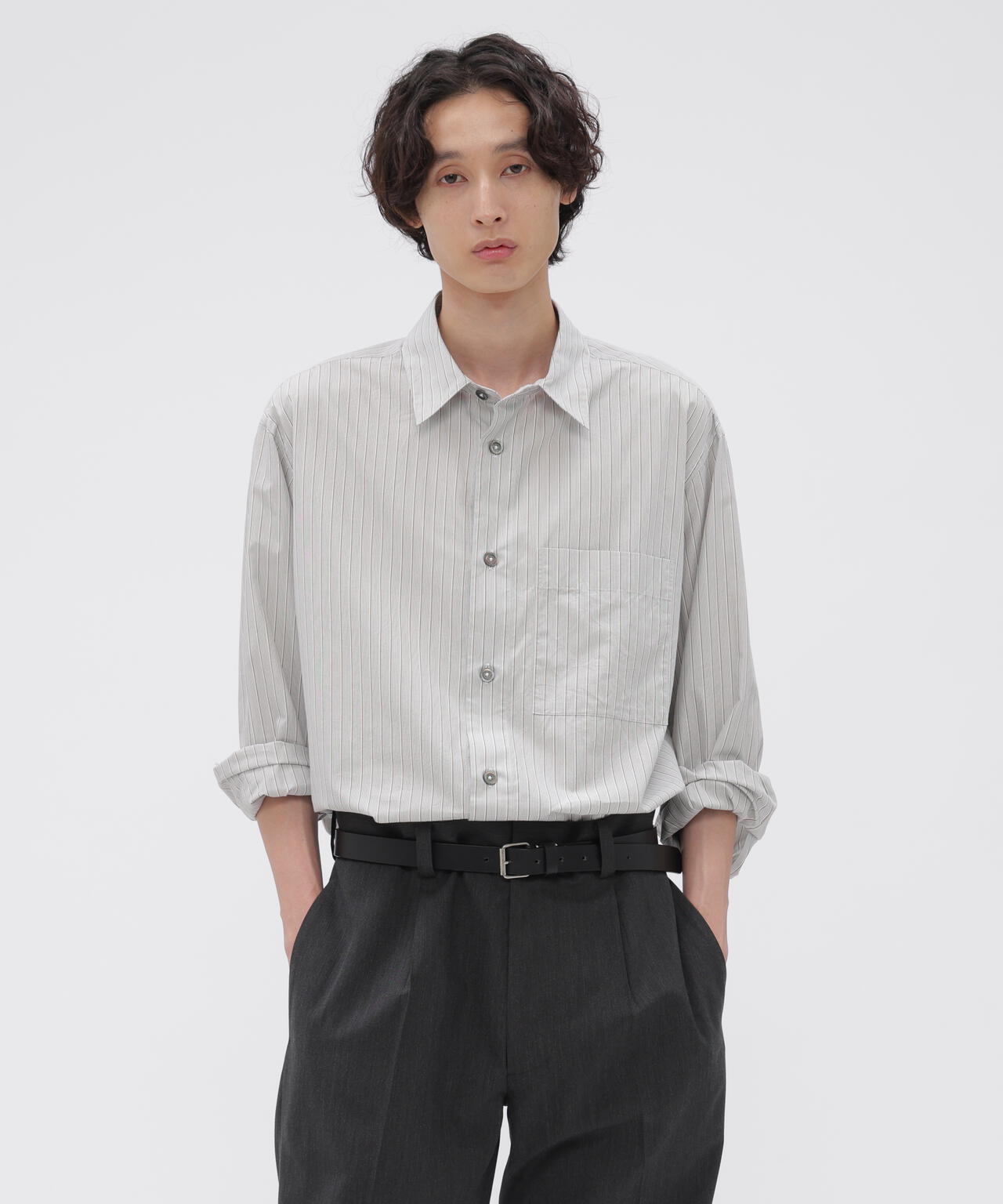 COTTON SILK STRIPE SHIRT
