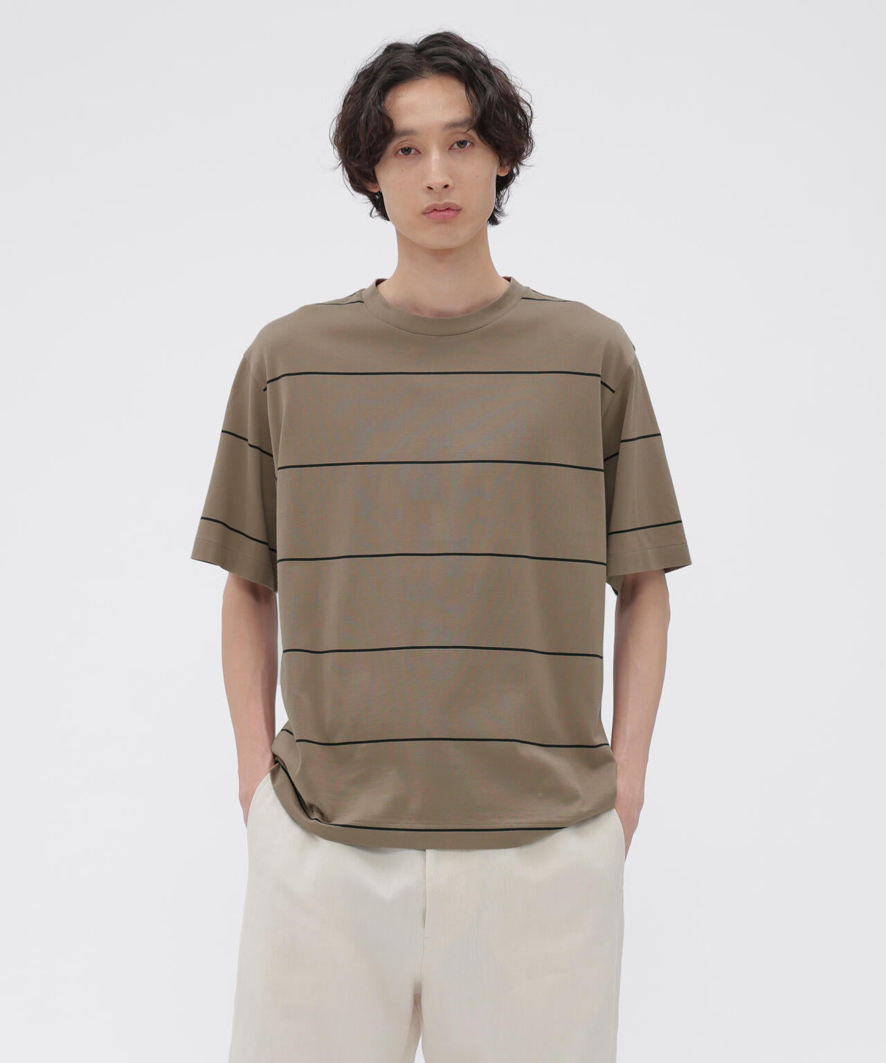 FINE COTTON STRIPE JERSEY TOP