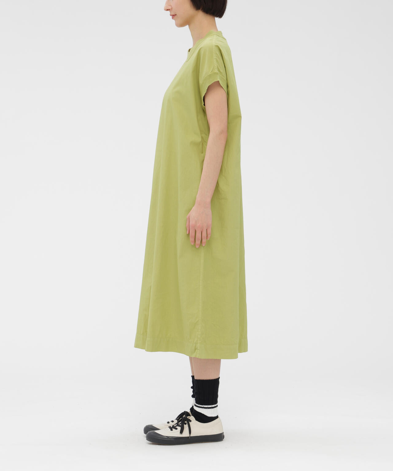 GARMENT DYED COTTON POPLIN DRESS
