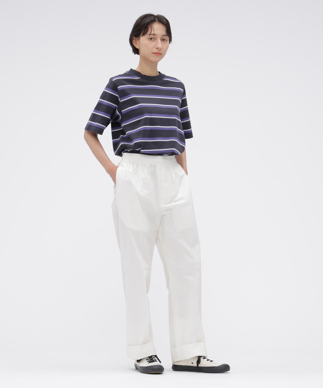 OUTLINE STRIPE JERSEY TOP