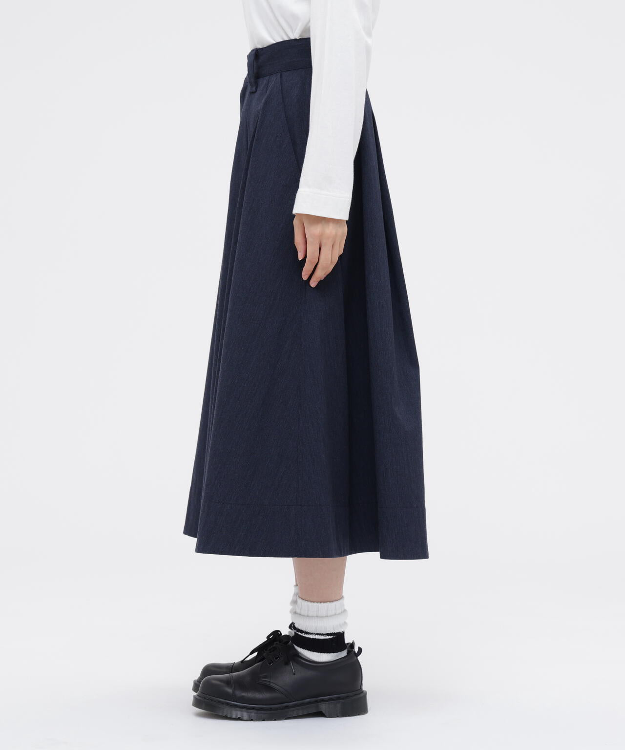 WOOL COTTON TWILL SKIRT