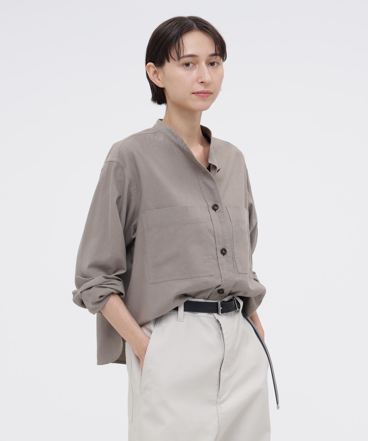 FINE COTTON WOOL TWILL SHIRT