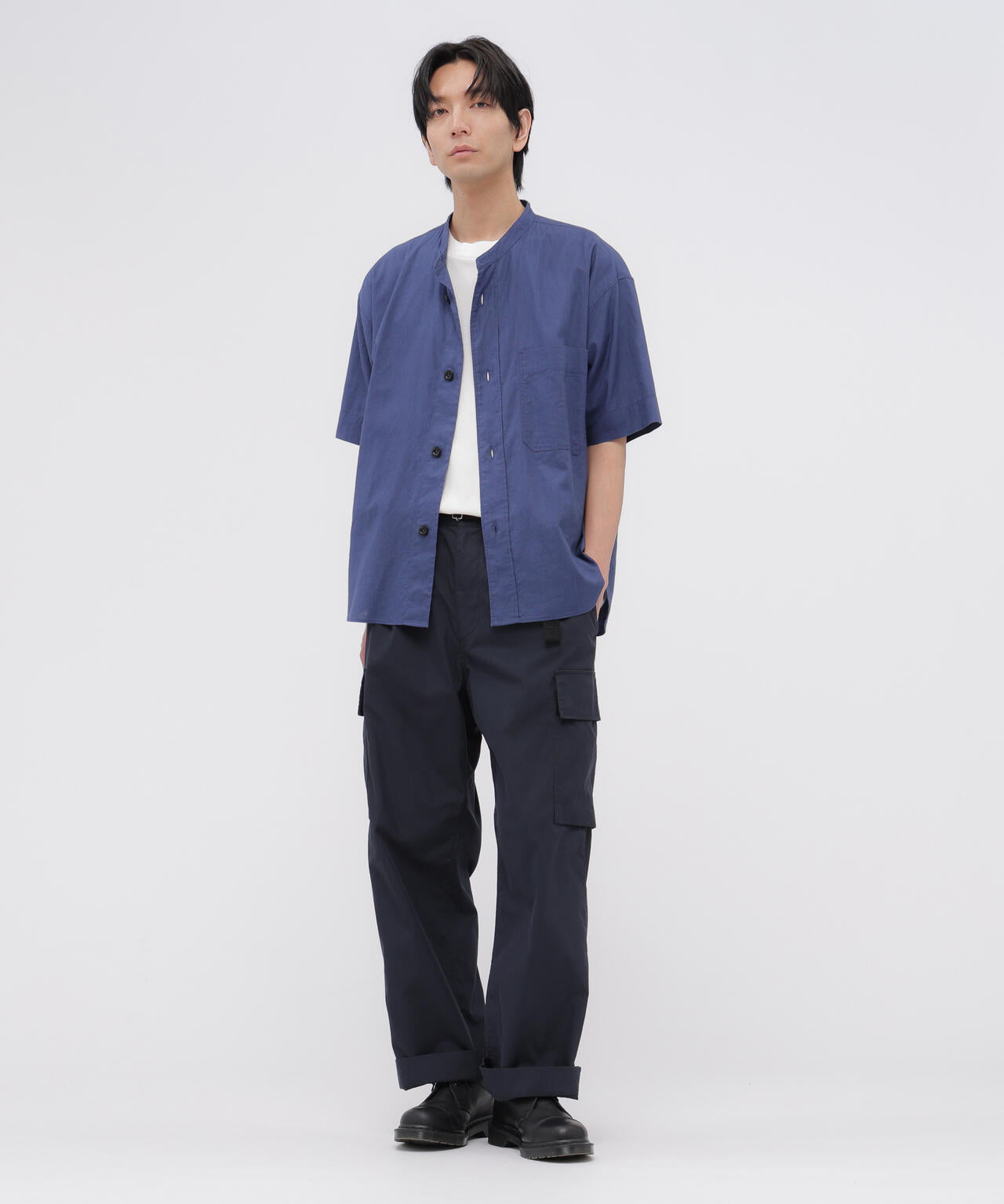 WASHED COTTON NYLON TROUSERS