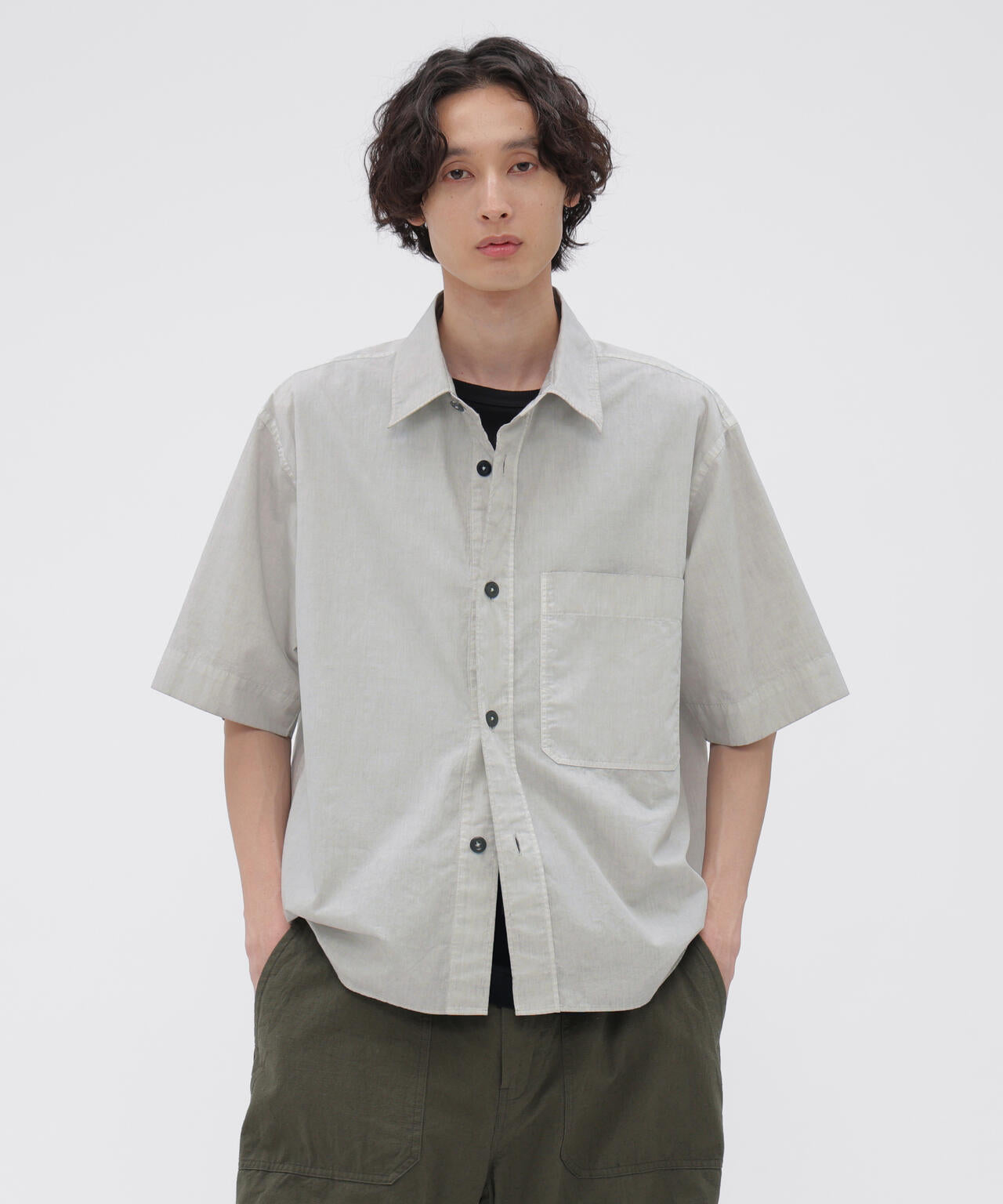 CARBON DYED COTTON POLIN SHIRT
