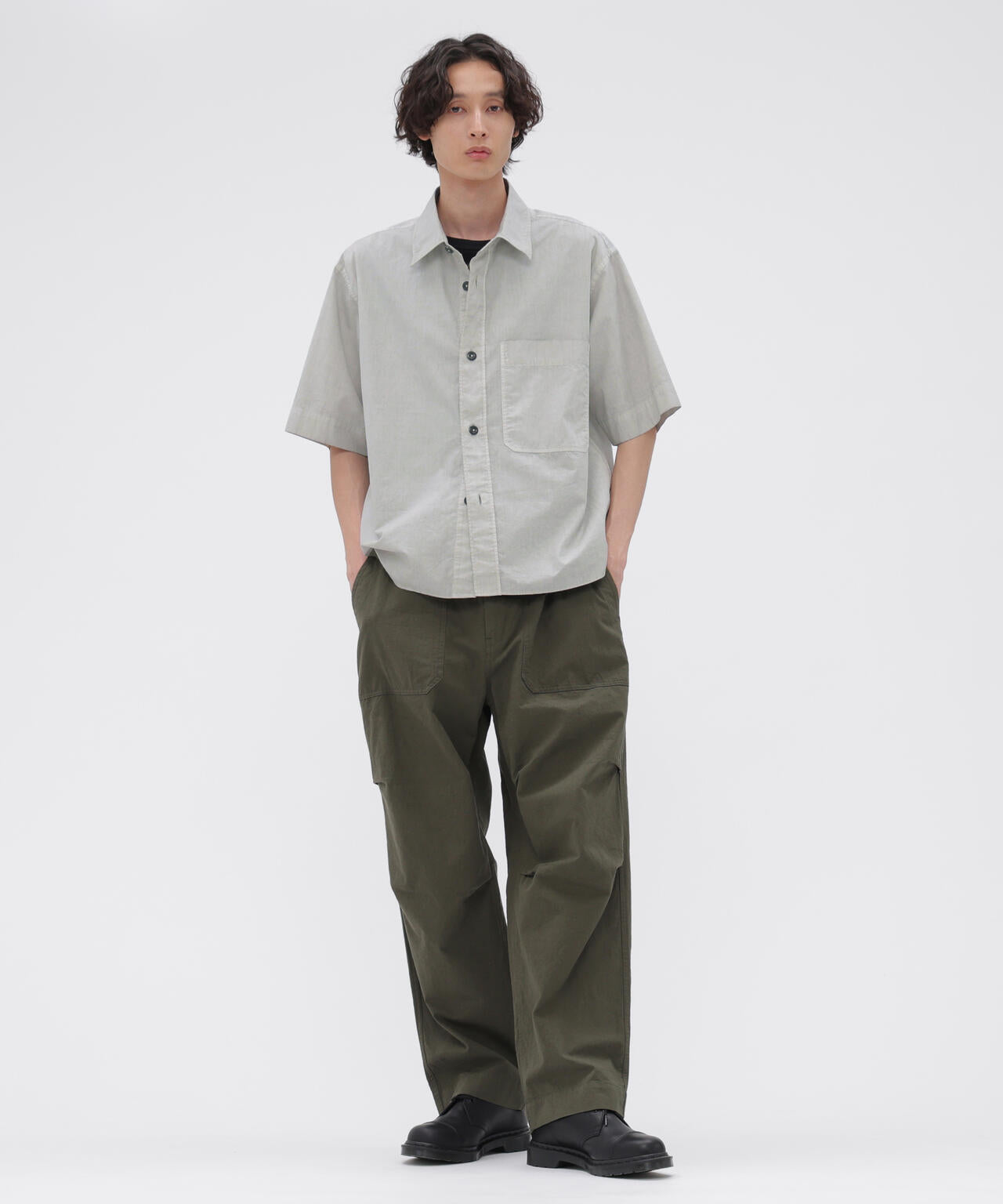 CARBON DYED COTTON POLIN SHIRT
