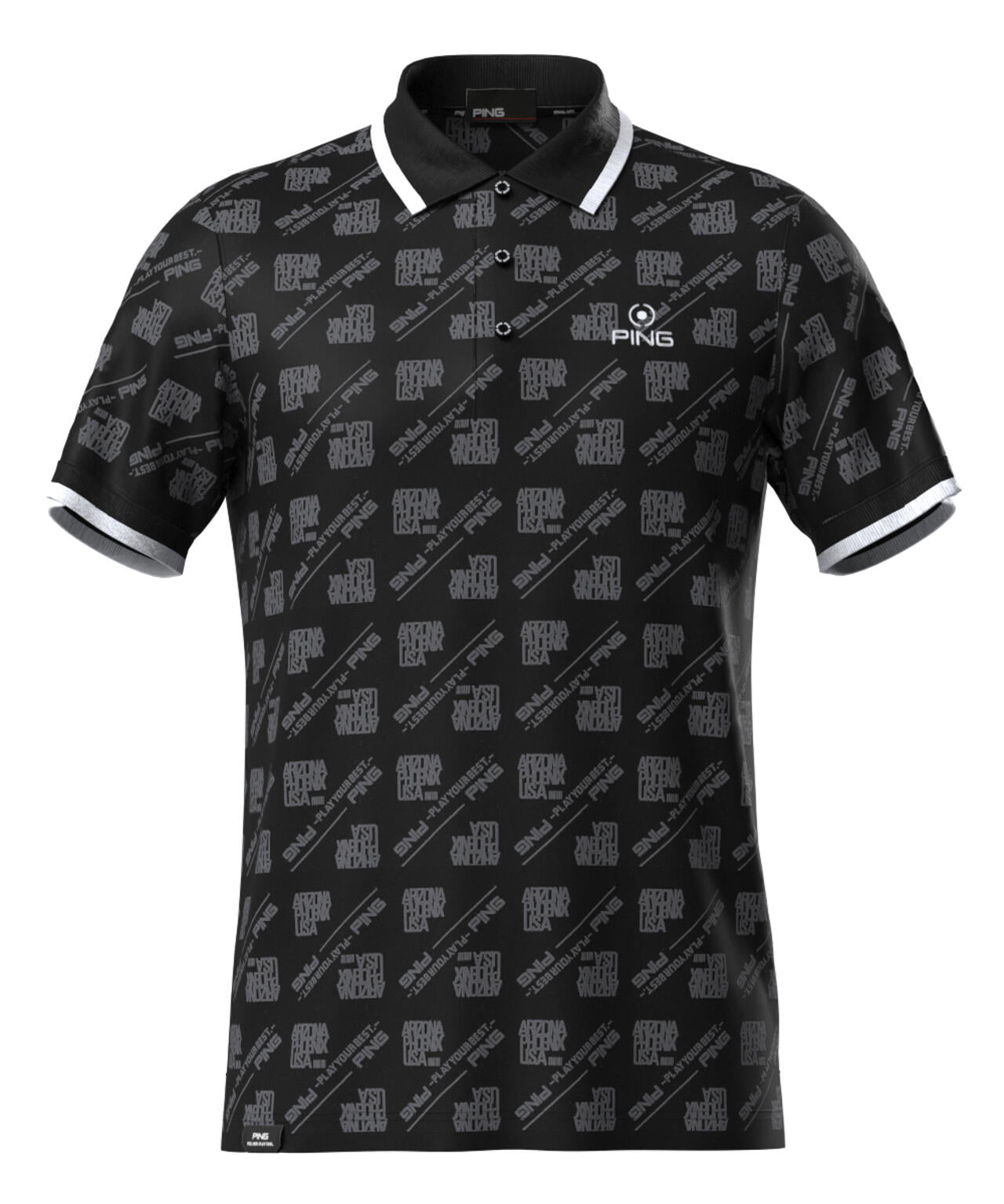 【PING APPAREL】バイアスロゴジャガード 半袖ポロシャツ <PERFORMANCE> (MENS)