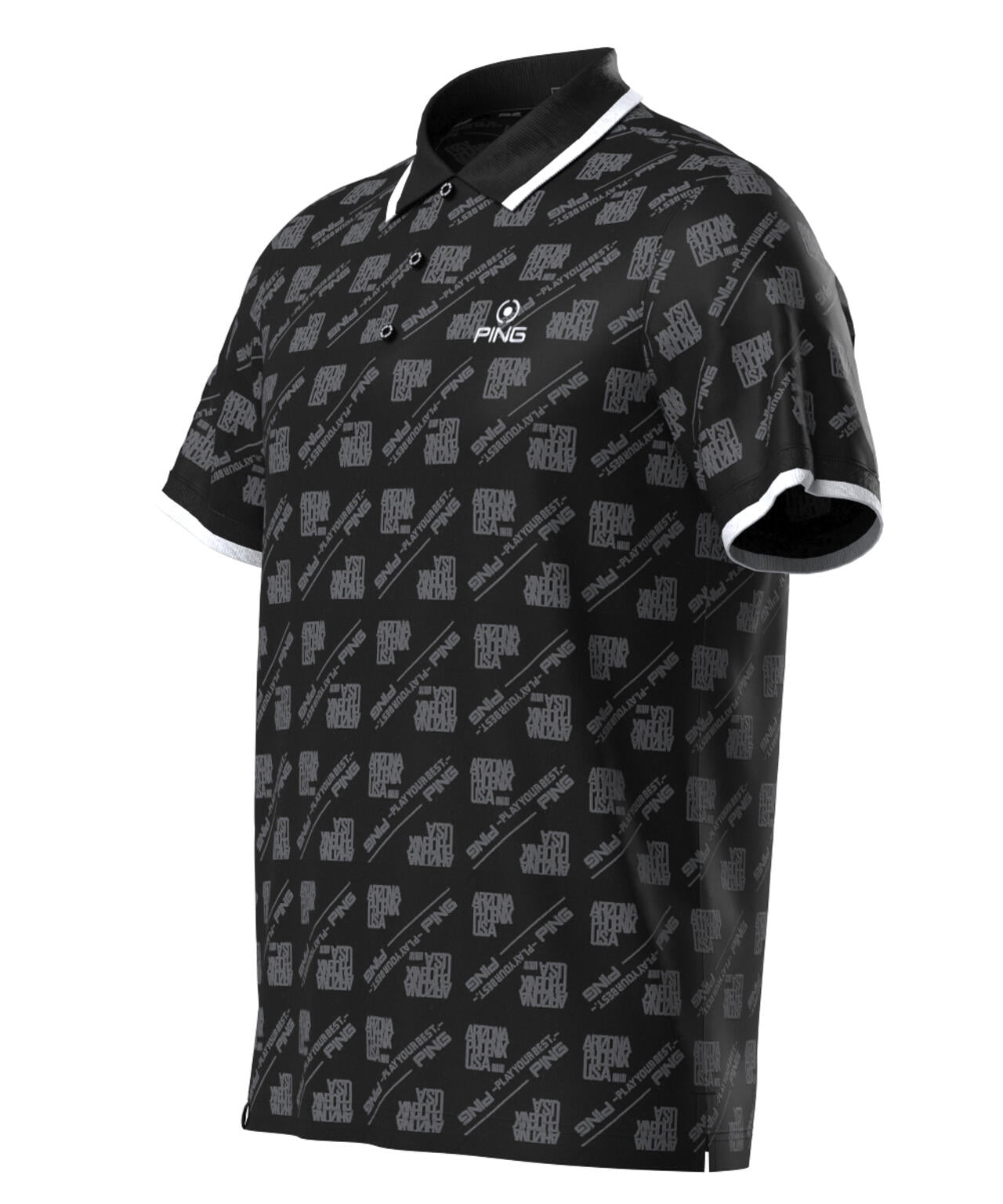 【PING APPAREL】バイアスロゴジャガード 半袖ポロシャツ <PERFORMANCE> (MENS)