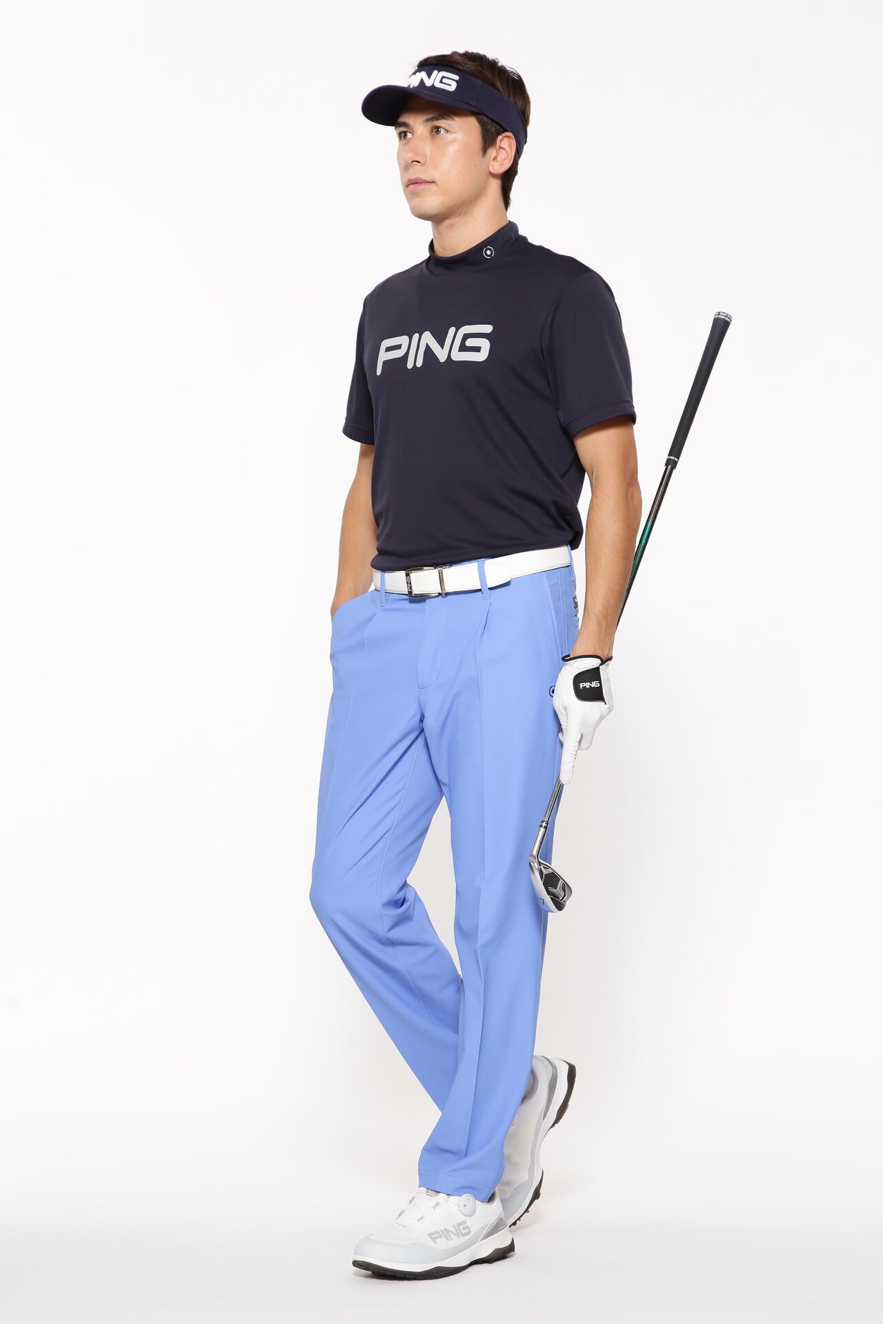 【PING APPAREL】ダブルメッシ半袖ハイネックカットソー <EARLY SPRING> (MENS)
