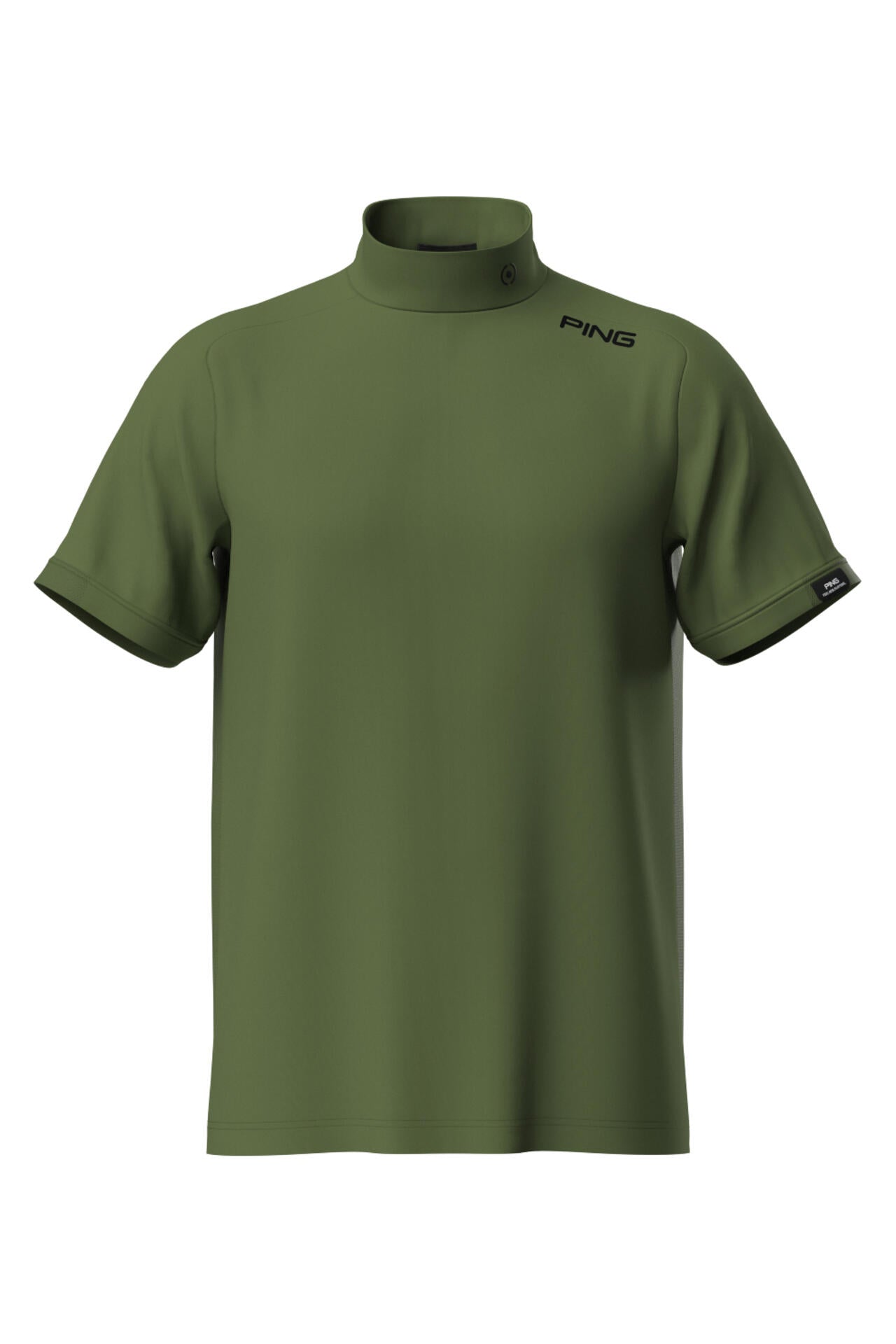 【PING APPAREL】メッシュパネルジャガード半袖ハイネックカットソー <PERFORMANCE> (MENS)