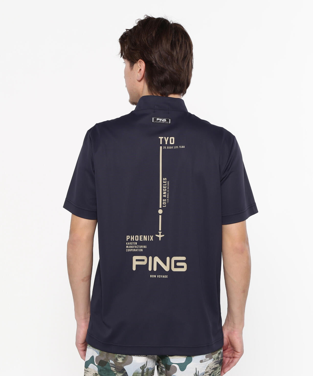 【PING APPAREL】カノコ 半袖ハイネックシャツ <NATIVE> (MENS)