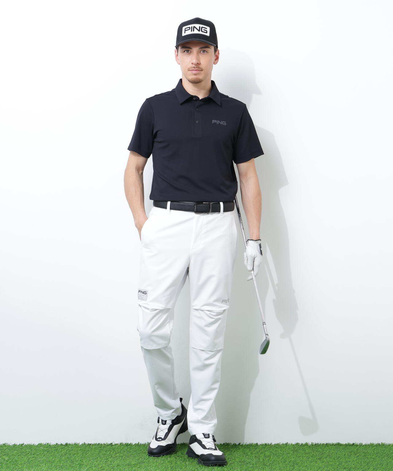【PING APPAREL】【UVカット・透け防止・ストレッチ】ドビーテーパードパンツ <GOLD> (MENS)