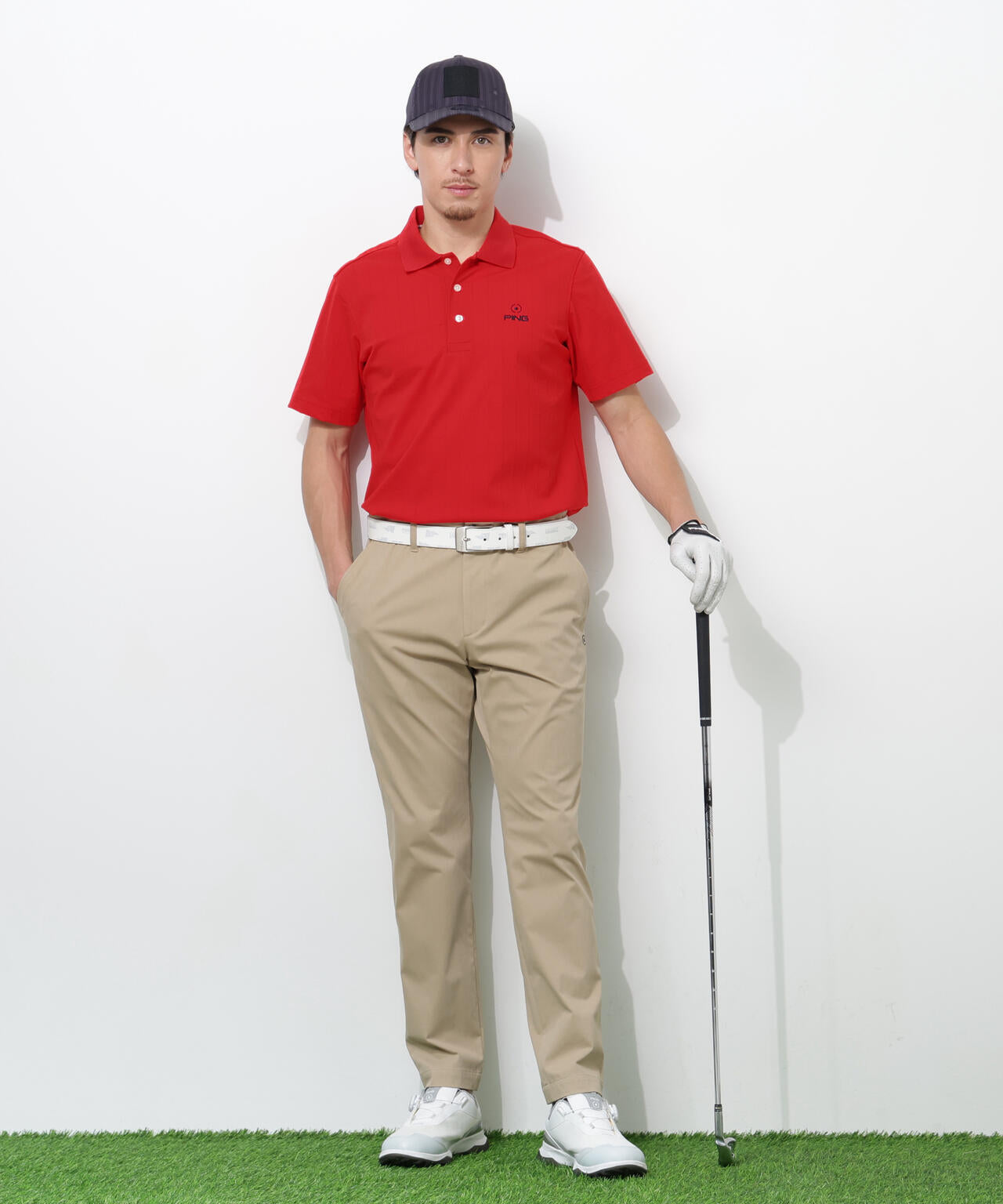 【PING APPAREL】EPIX変形ストレッチカノコ半袖ポロシャツ <NAITVE> (MENS)