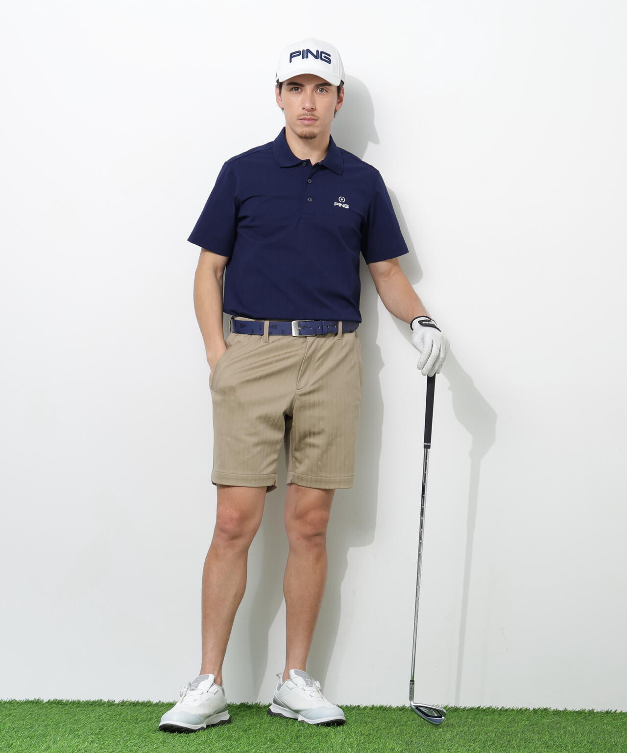 【PING APPAREL】EPIX変形ストレッチカノコ半袖ポロシャツ <NAITVE> (MENS)