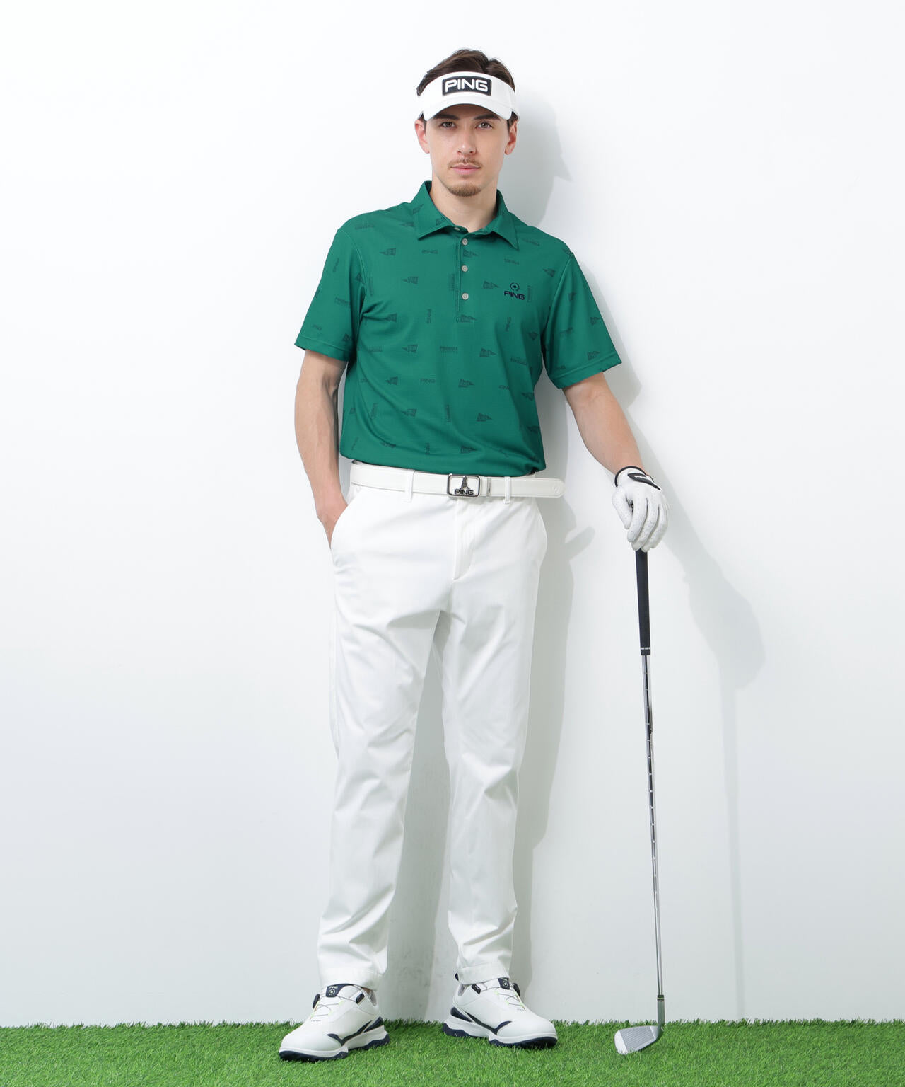 【PING APPAREL】ストレッチミニポップコーン半袖ポロシャツ <NATIVE> (MENS)