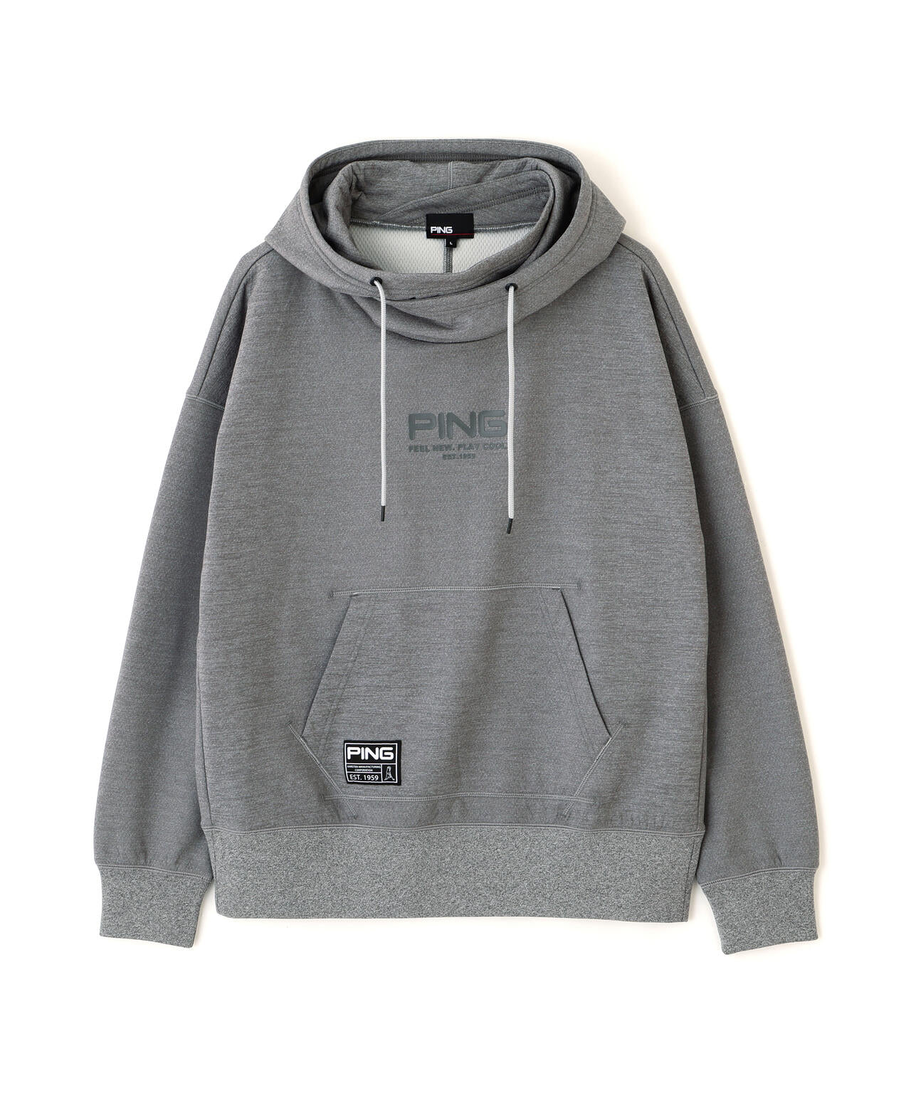 【PING APPAREL】全方向ストレッチ 接結裏メッシュスウェットフーディプルオーバー <GOLD> (MENS)