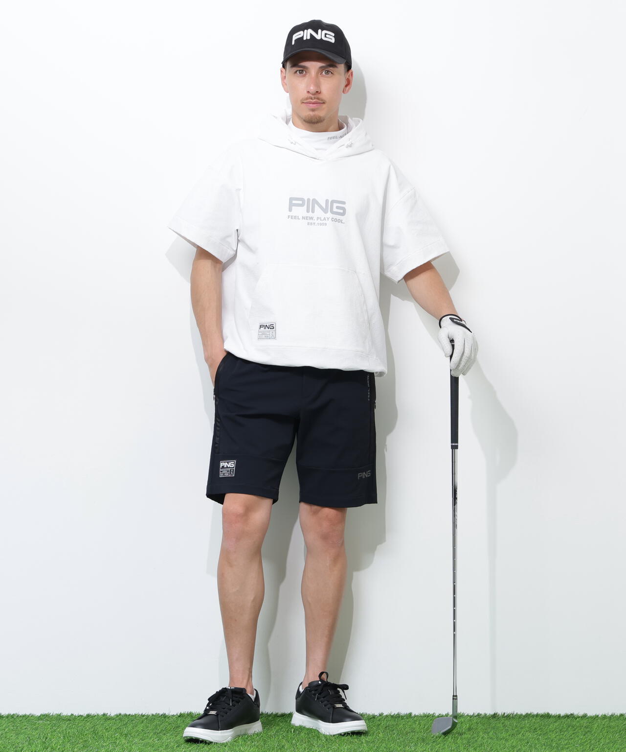 【PING APPAREL】半袖フーディプルオーバー <GOLD> (MENS)