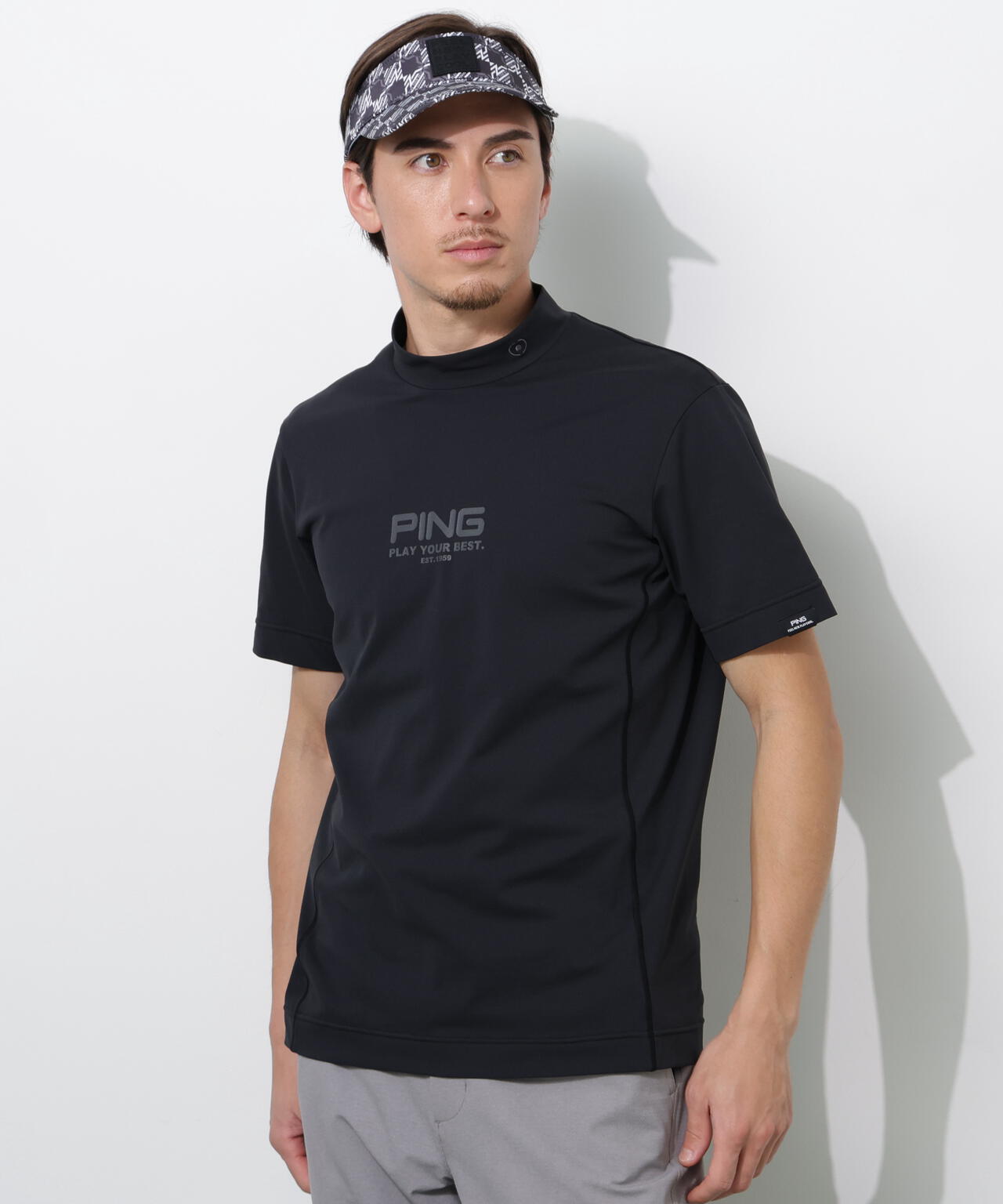【PING APPAREL】クイックドライ半袖カノコハイネックシャツ <PERFORMANCE> (MENS)