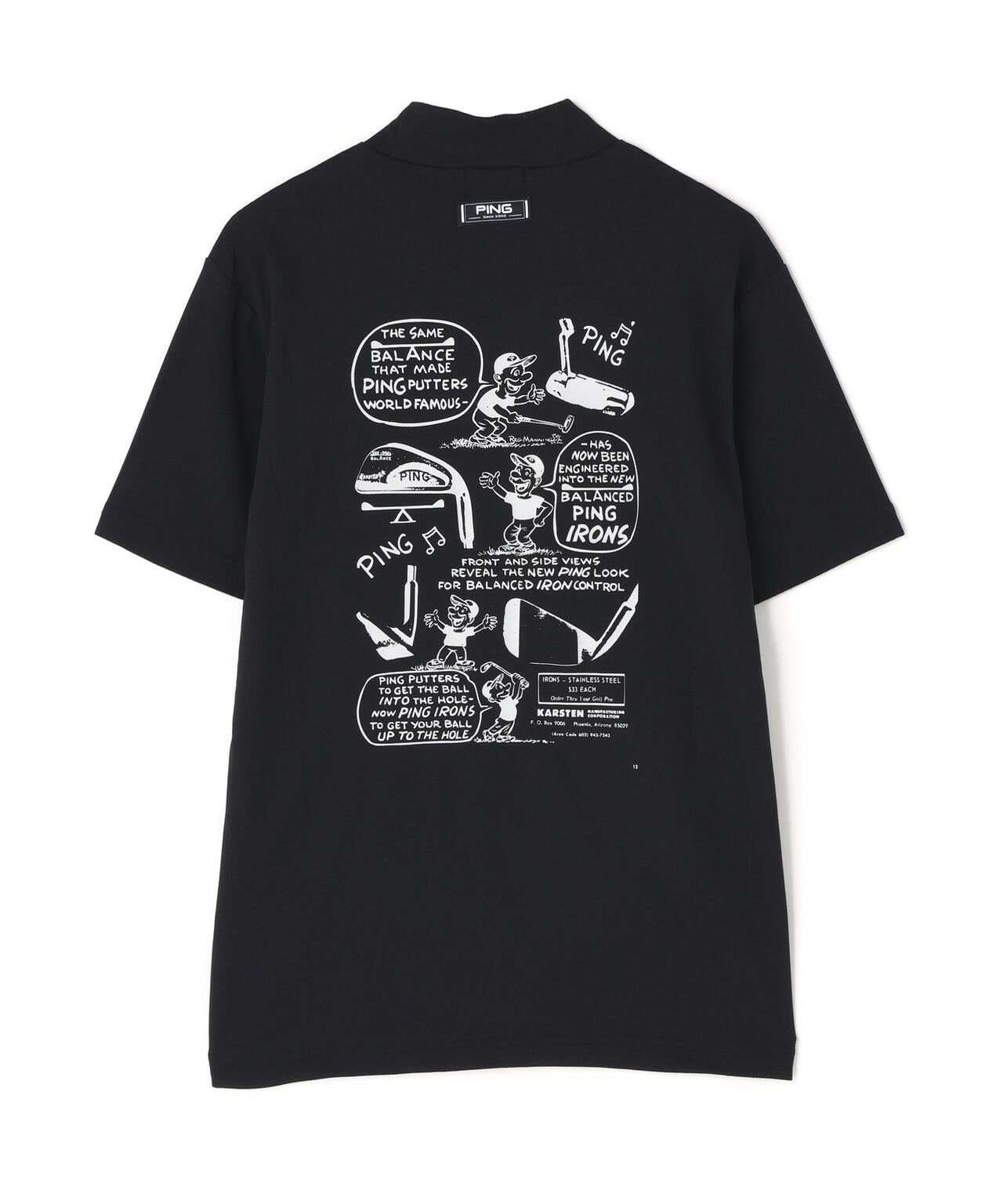 【PING APPAREL】【10カラーシリーズ】PEカノコ半袖ハイネックシャツ <NATIVE> (MENS)