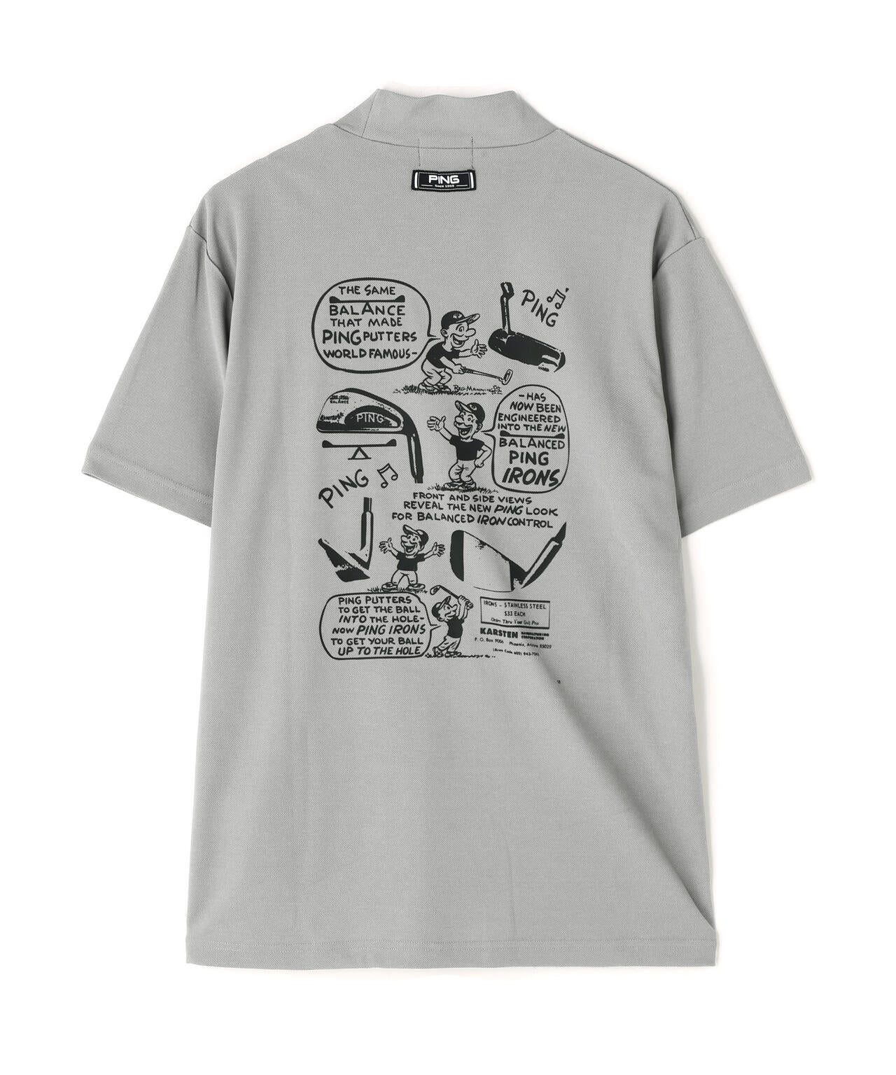 【PING APPAREL】【10カラーシリーズ】PEカノコ半袖ハイネックシャツ <NATIVE> (MENS)