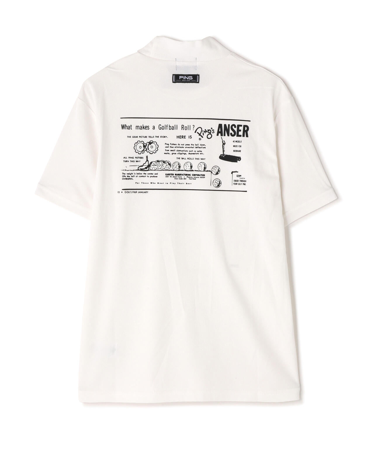 【PING APPAREL】【10カラーシリーズ】PEカノコ半袖ハイネックシャツ <NATIVE> (MENS)