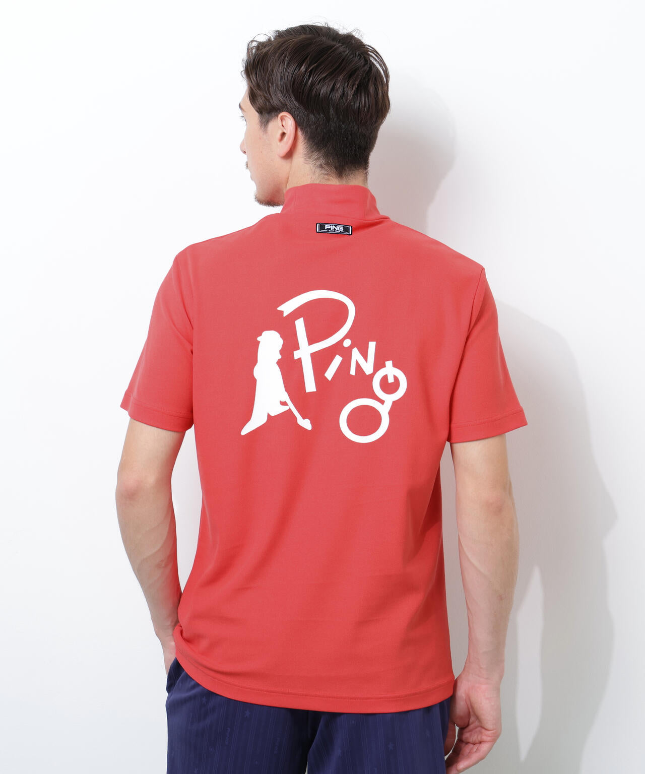 【PING APPAREL】【10カラーシリーズ】PEカノコ半袖ハイネックシャツ <NATIVE> (MENS)