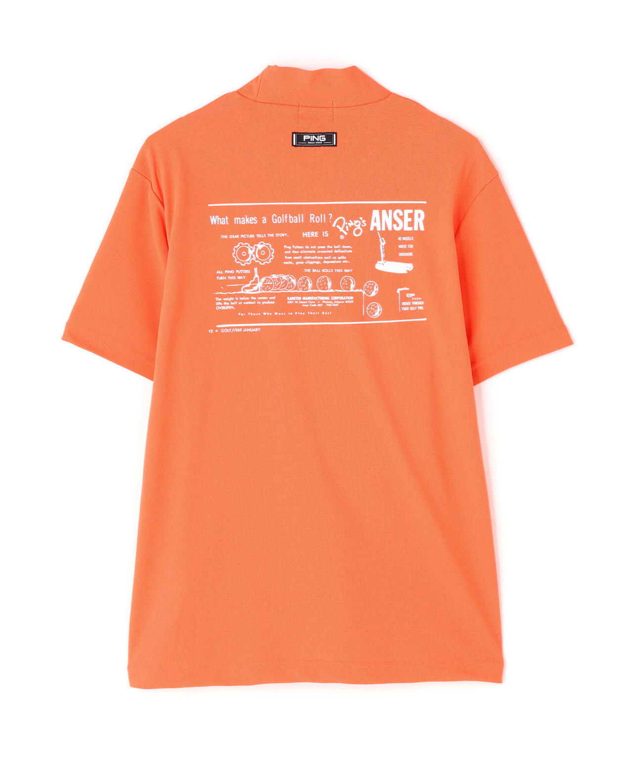 【PING APPAREL】【10カラーシリーズ】PEカノコ半袖ハイネックシャツ <NATIVE> (MENS)