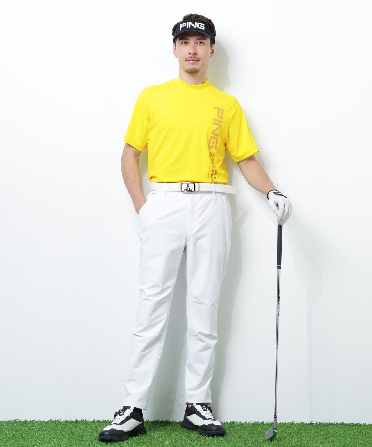 【PING APPAREL】テラカノコ半袖ハイネックシャツ <PERFORMANCE> (MENS)