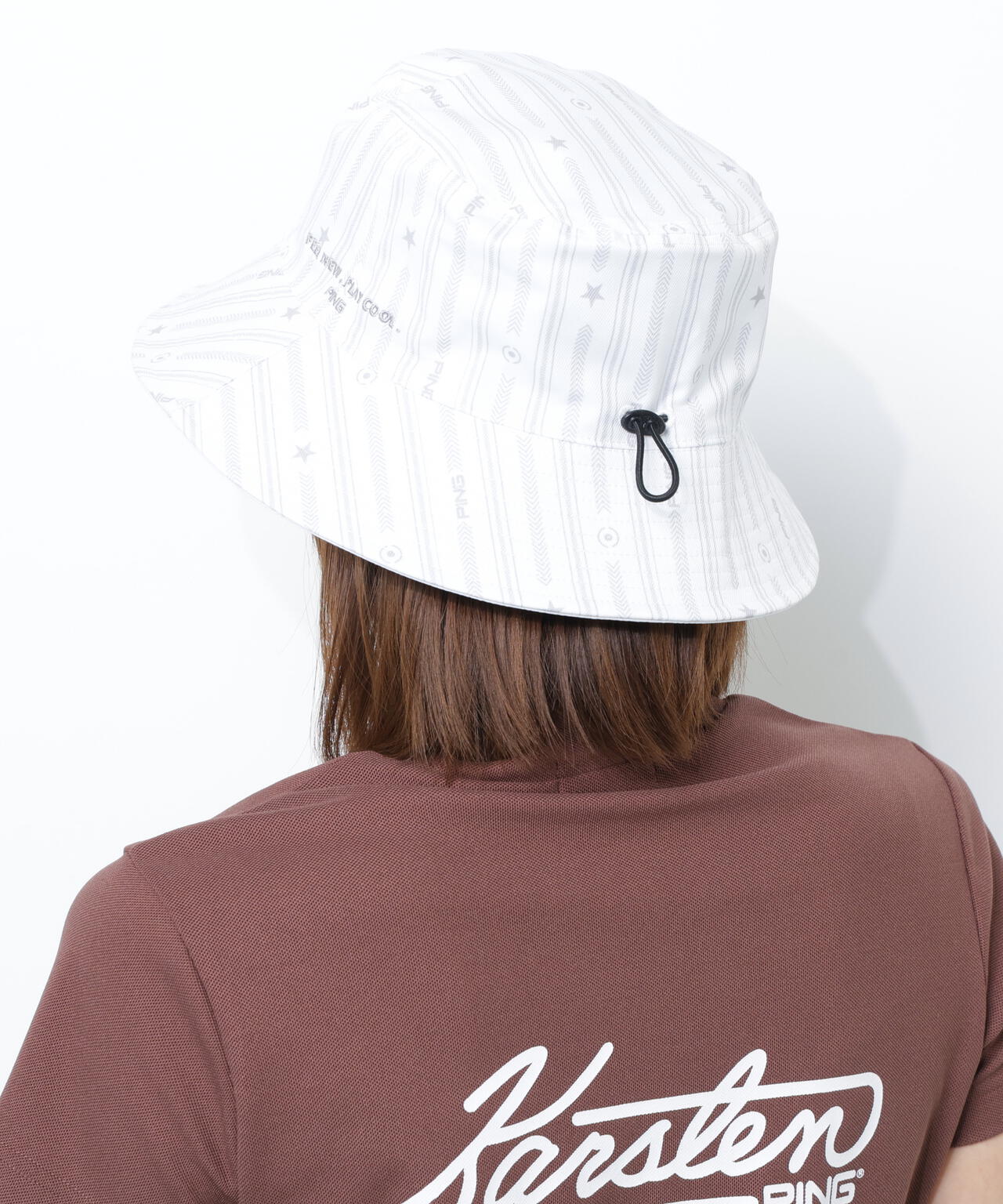 【PING APPAREL】ストライプ総柄プリントリバーシブルハット <NATIVE>(UNISEX)