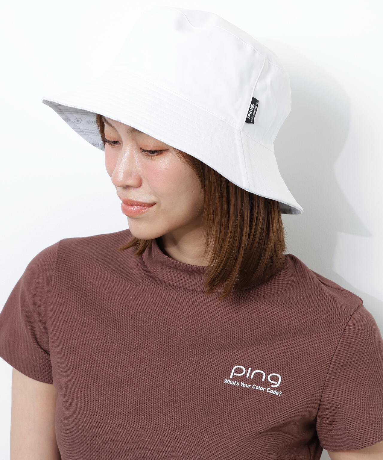 【PING APPAREL】ストライプ総柄プリントリバーシブルハット <NATIVE>(UNISEX)