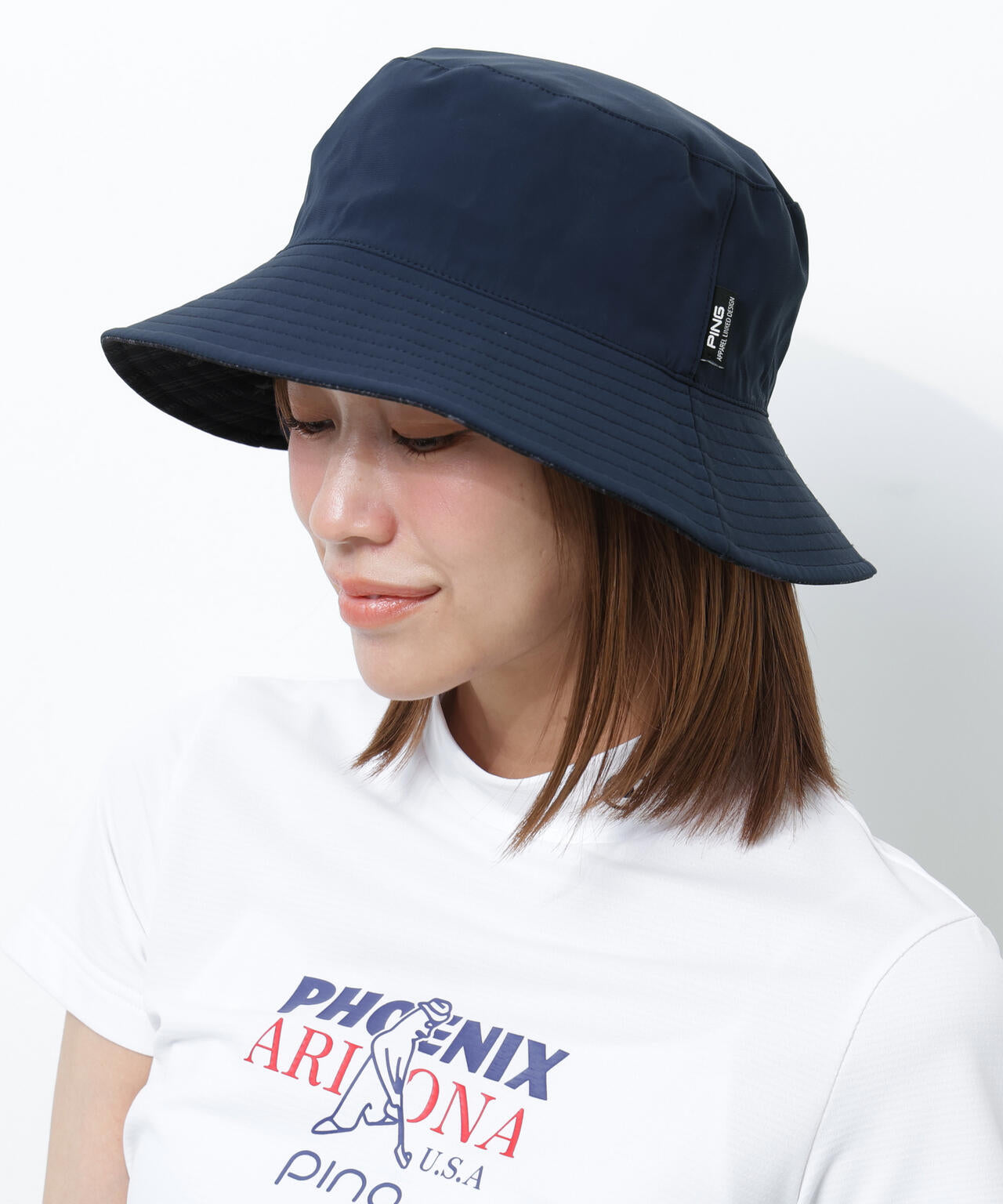 【PING APPAREL】ストライプ総柄プリントリバーシブルハット <NATIVE>(UNISEX)