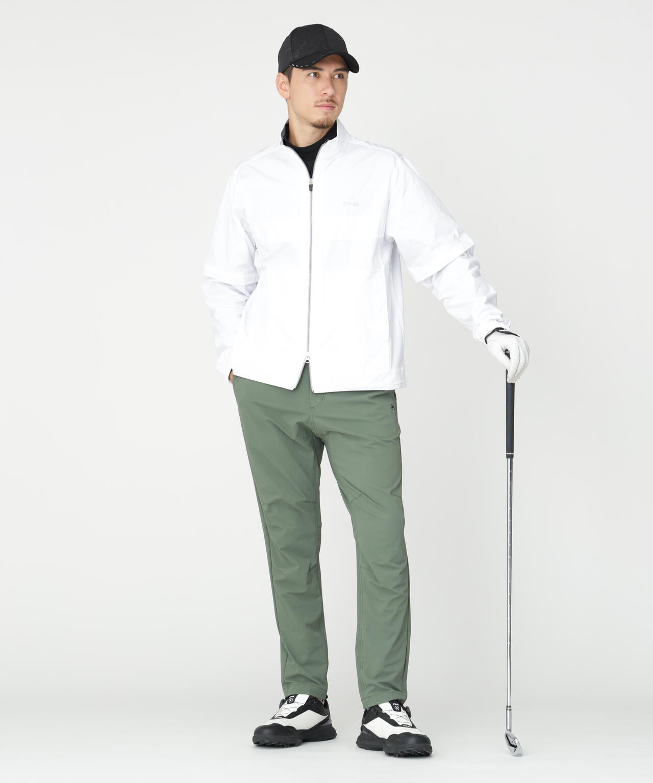 【PING APPAREL】ストレッチハイゲージ天竺2WAYスタンドフルジップブルゾン (MENS)
