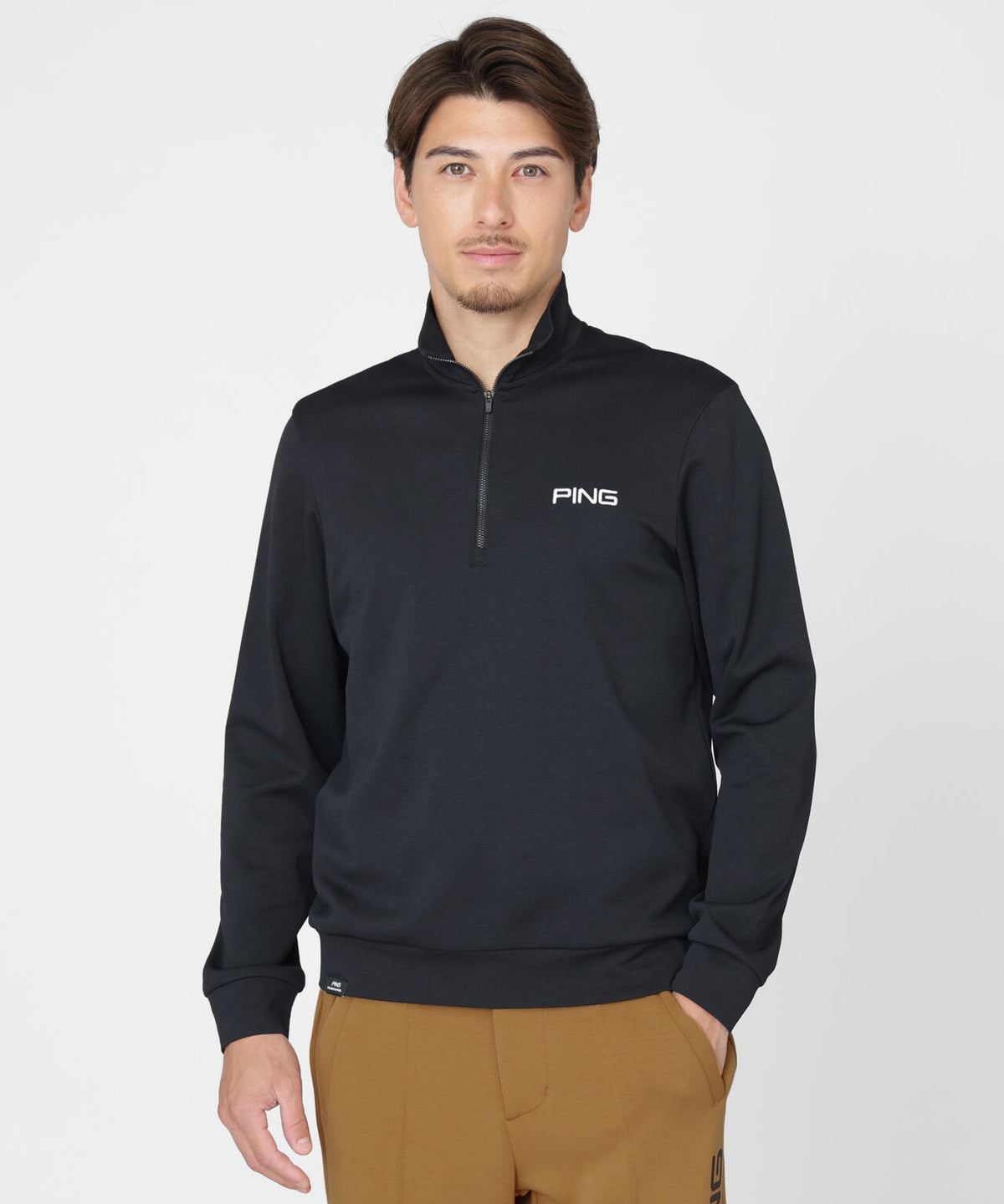 【PING APPAREL】メッシュリバーニットハーフジップカットソー (MENS)