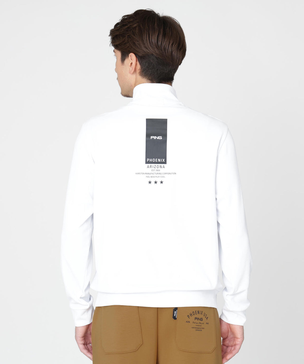 【PING APPAREL】メッシュリバーニットハーフジップカットソー (MENS)