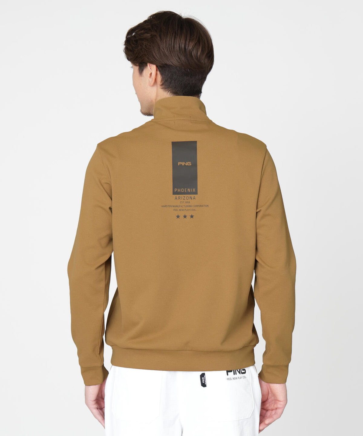 【PING APPAREL】メッシュリバーニットハーフジップカットソー (MENS)