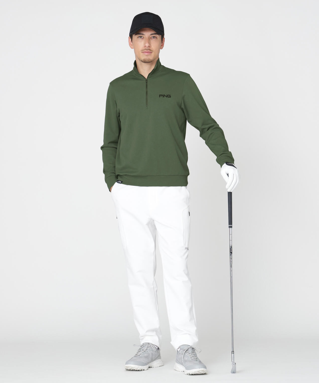 【PING APPAREL】メッシュリバーニットハーフジップカットソー (MENS)