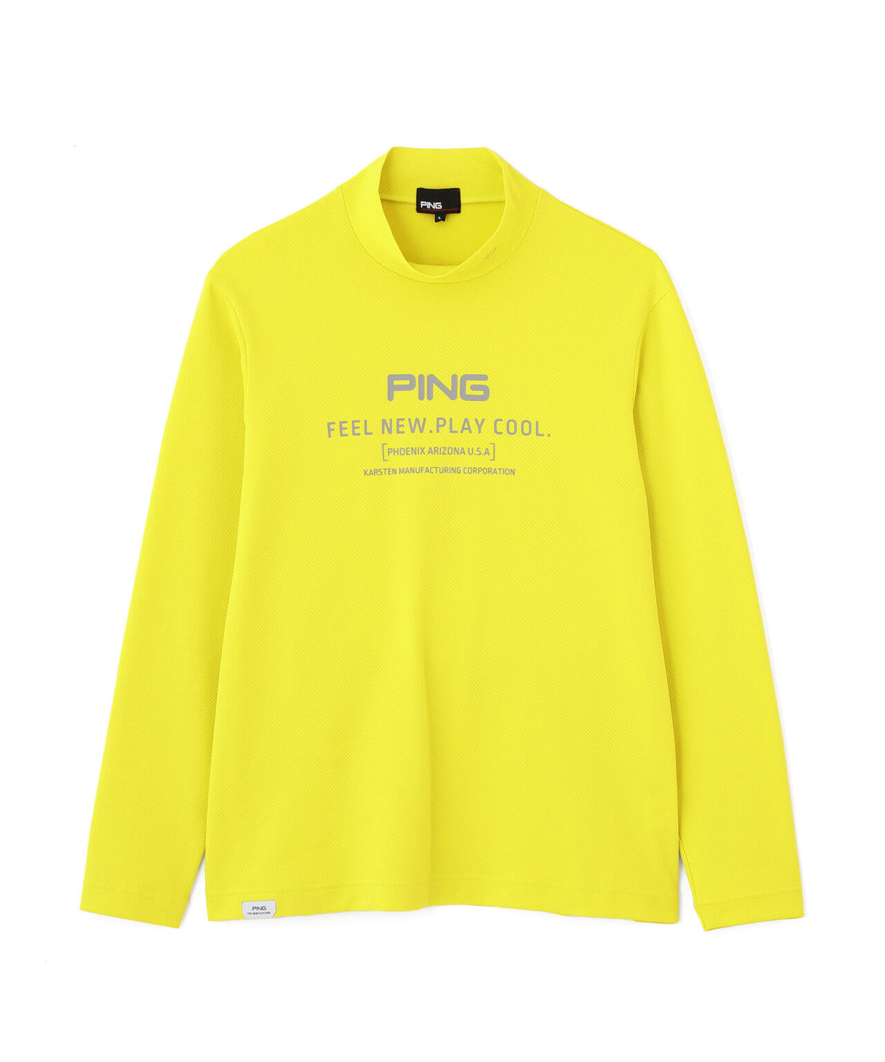【PING APPAREL】格子リバーススクラムテック長袖ハイネックシャツ (MENS)
