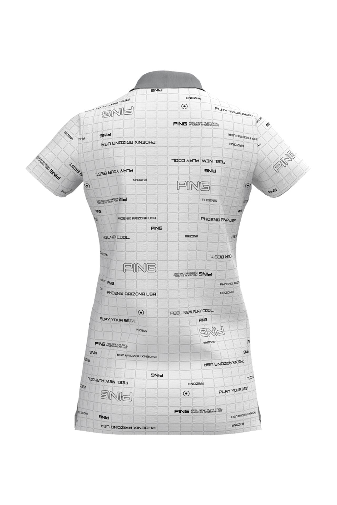 【PING APPAREL】デジタルグリッド柄サラマックスUV半袖ポロシャツ <PERFORMANCE> (LADIES)