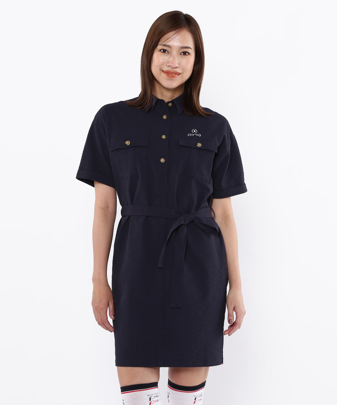 【PING APPAREL】全方向ストレッチサッカー半袖ワンピース <LADIES LINE><NATIVE> (LADIES)
