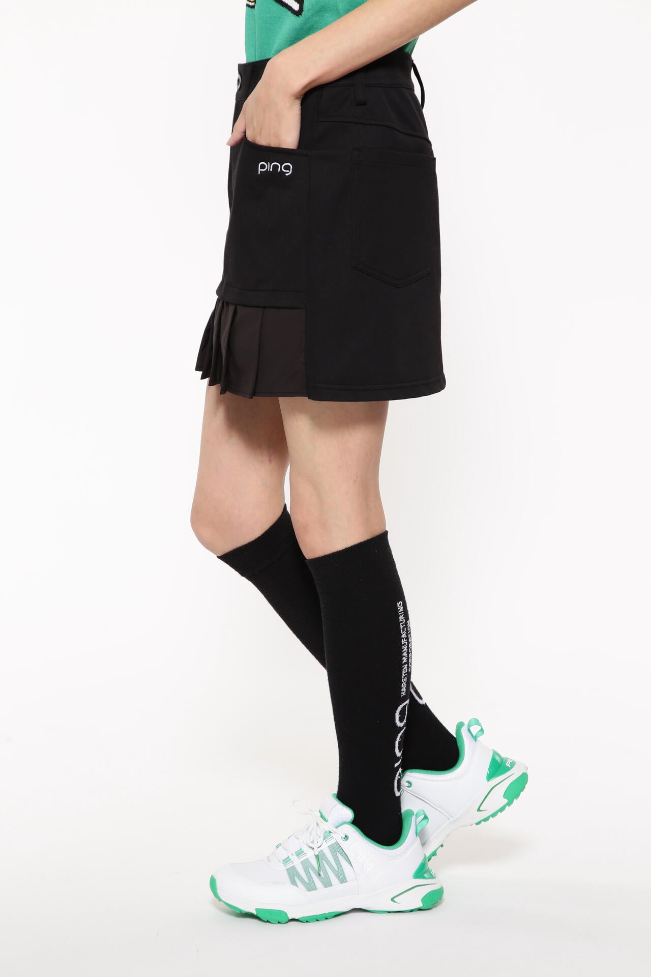 【PING APPAREL】フェイクレイヤードプリーツスカート <LADIES LINE><NATIVE> (LADIES)