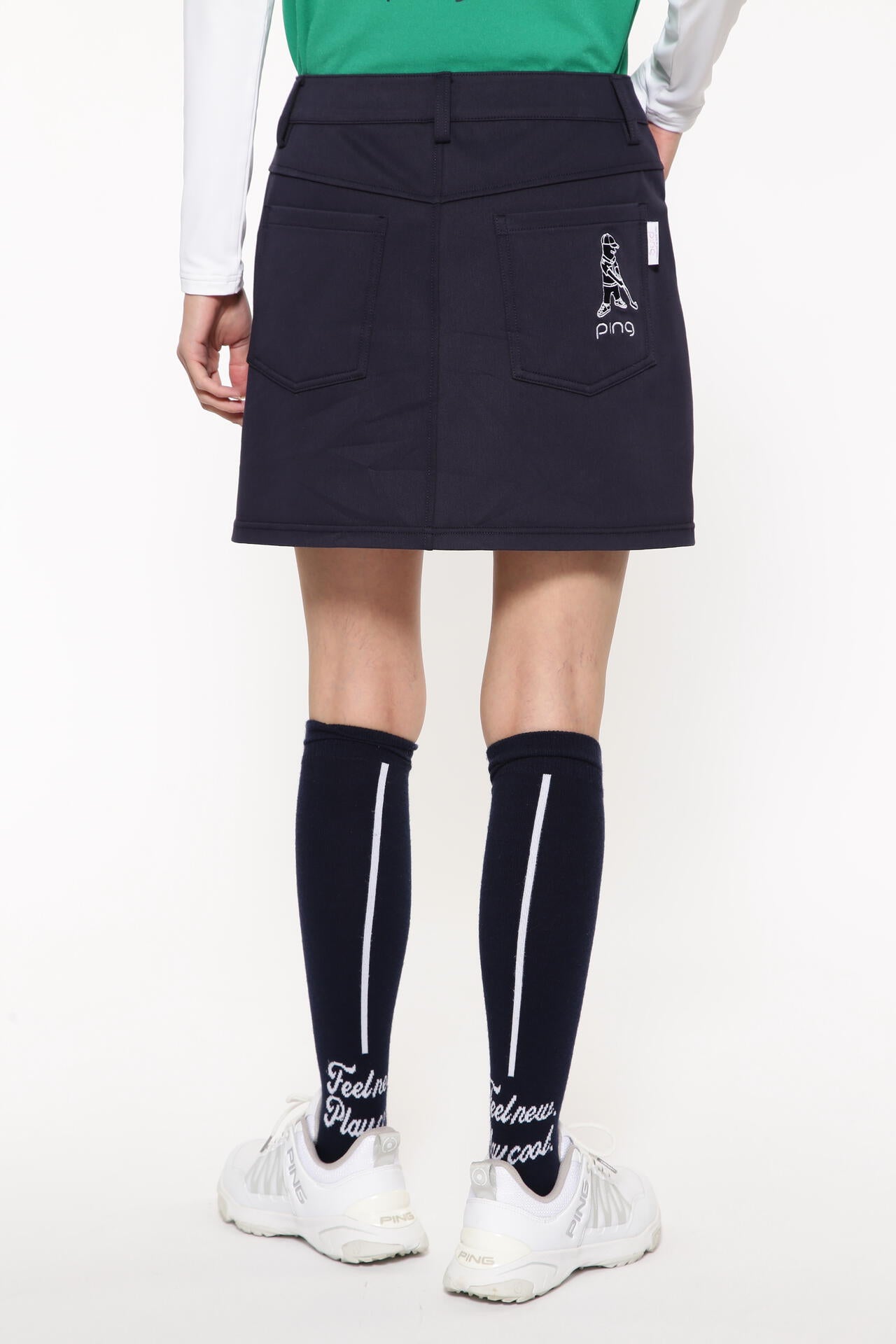 【PING APPAREL】フェイクレイヤードプリーツスカート <LADIES LINE><NATIVE> (LADIES)