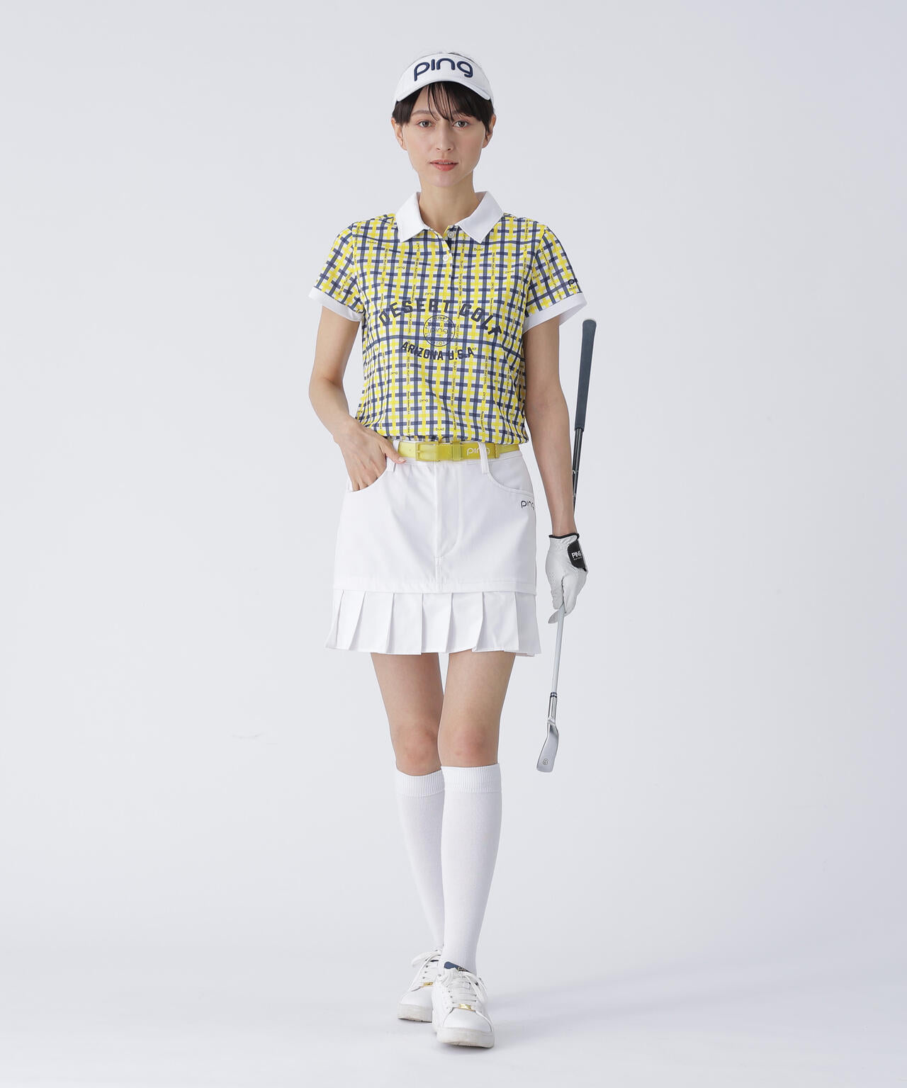【PING APPAREL】総柄プリント半袖ポロシャツ <LADIES LINE><PERFORMANCE> (LADIES)