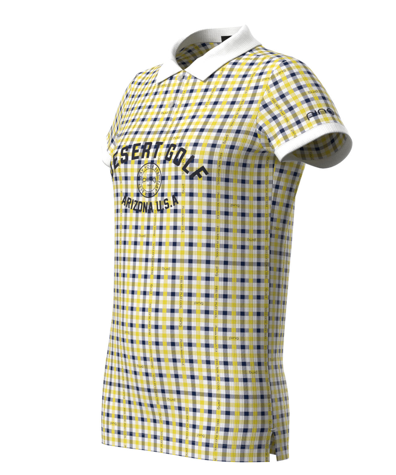 【PING APPAREL】総柄プリント半袖ポロシャツ <LADIES LINE><PERFORMANCE> (LADIES)