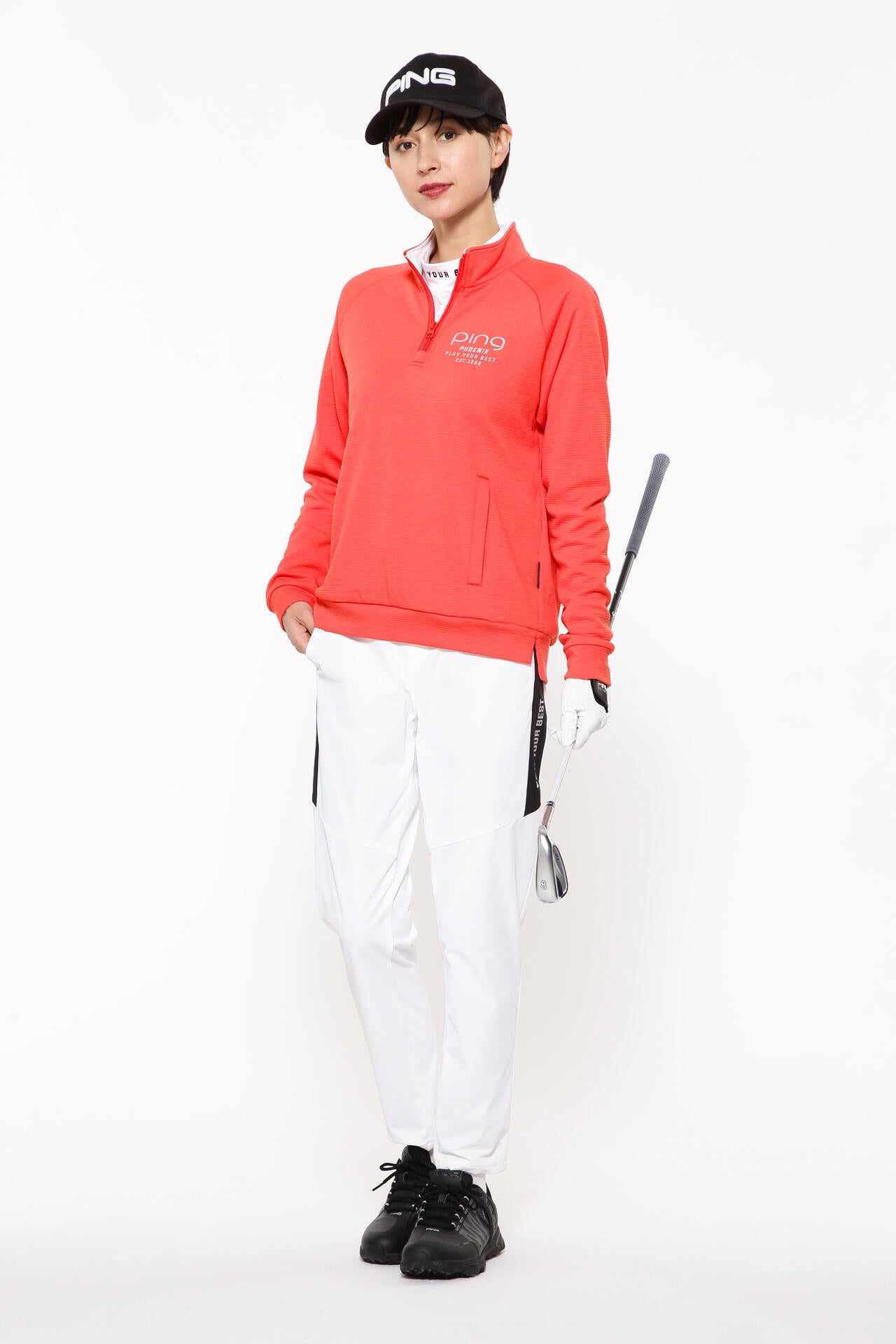 【PING APPAREL】ダンボールハーフジップカットソー <LADIES LINE><PERFORMANCE> (LADIES)