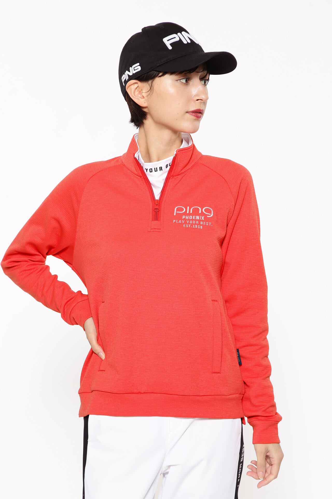 【PING APPAREL】ダンボールハーフジップカットソー <LADIES LINE><PERFORMANCE> (LADIES)